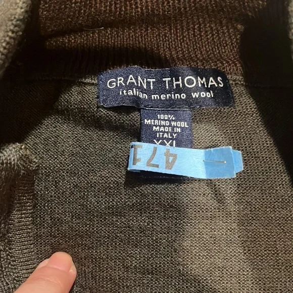 🤩Host Pick🥳 XXL Grant Thomas Olive Merino Wool Sweater - Picture 4 of 4